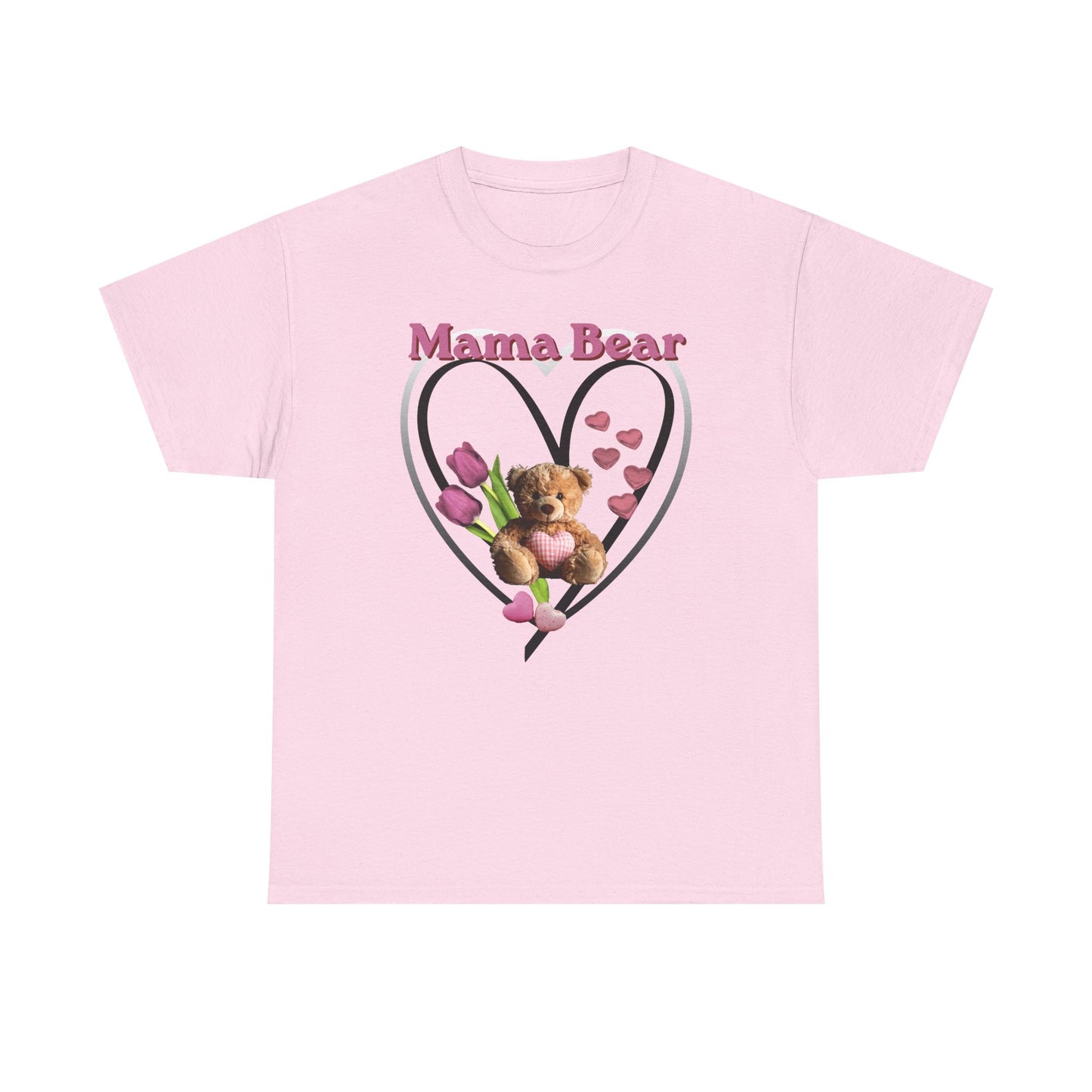 Mama Bear Heart Tee — Cute Teddy & Tulip Mother’s Day Shirt