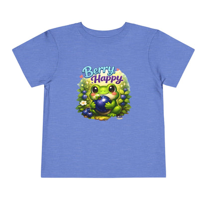 Berry Happy Frog Toddler Tee — Cute Blueberry Frog Kids T-Shirt
