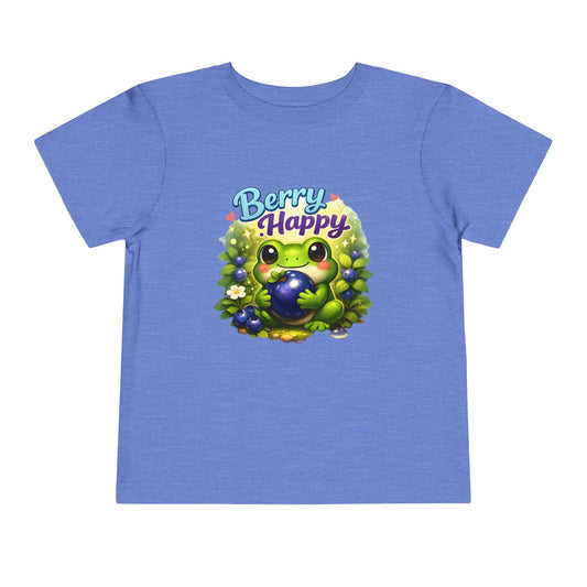 Berry Happy Frog Toddler Tee — Cute Blueberry Frog Kids T-Shirt