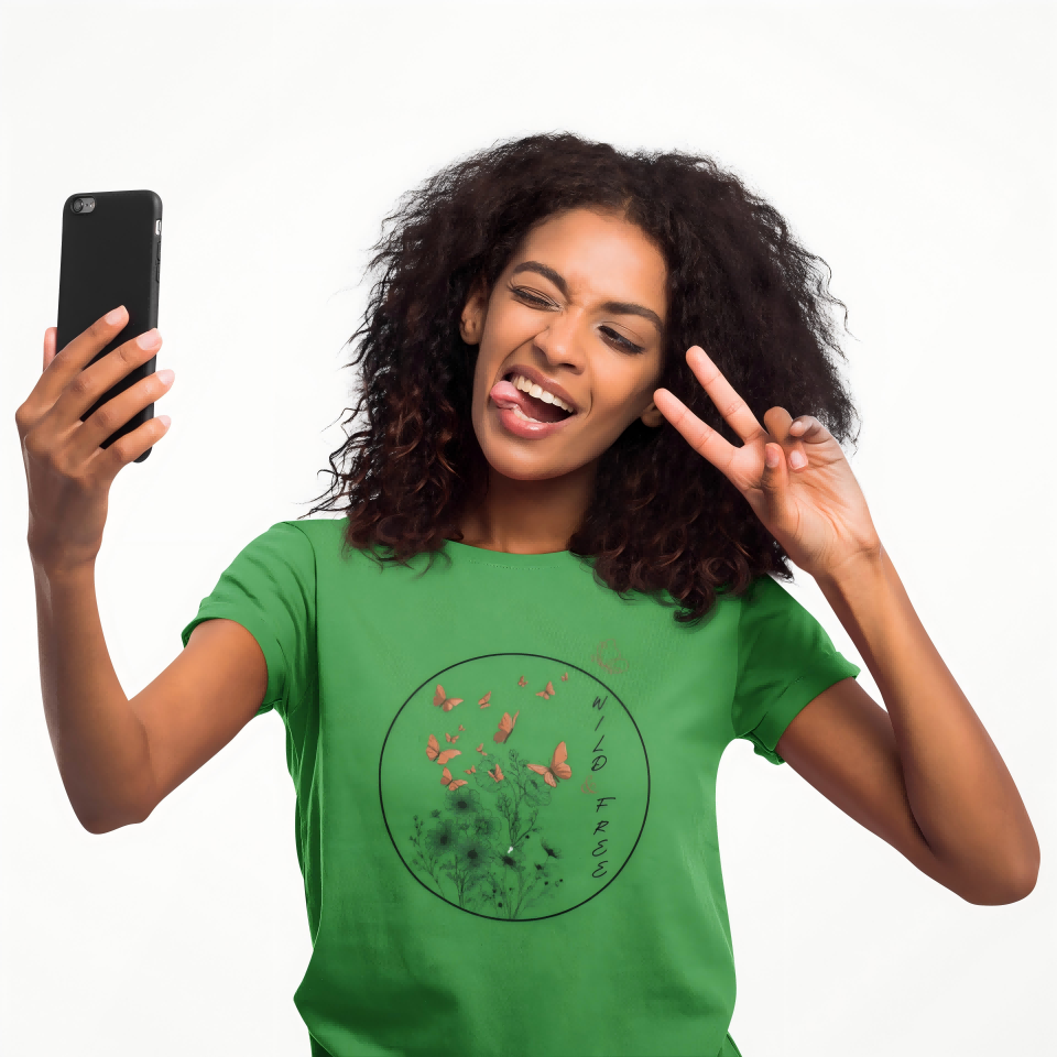 Butterfly Flight Women's Tee - Nature Inspired Botanical T-Shirt