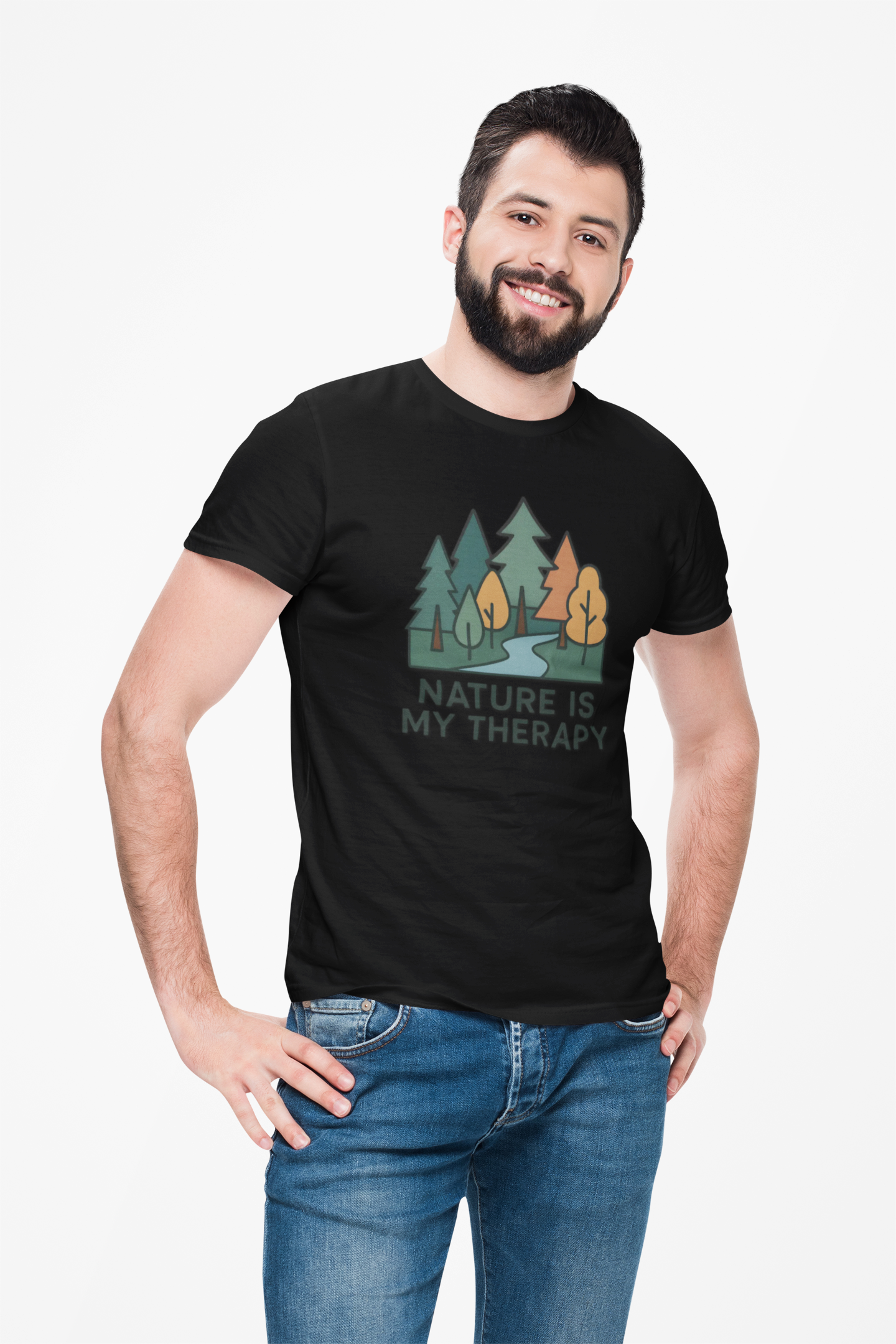 Nature Is My Therapy T-Shirt — Forest Camping Graphic Tee