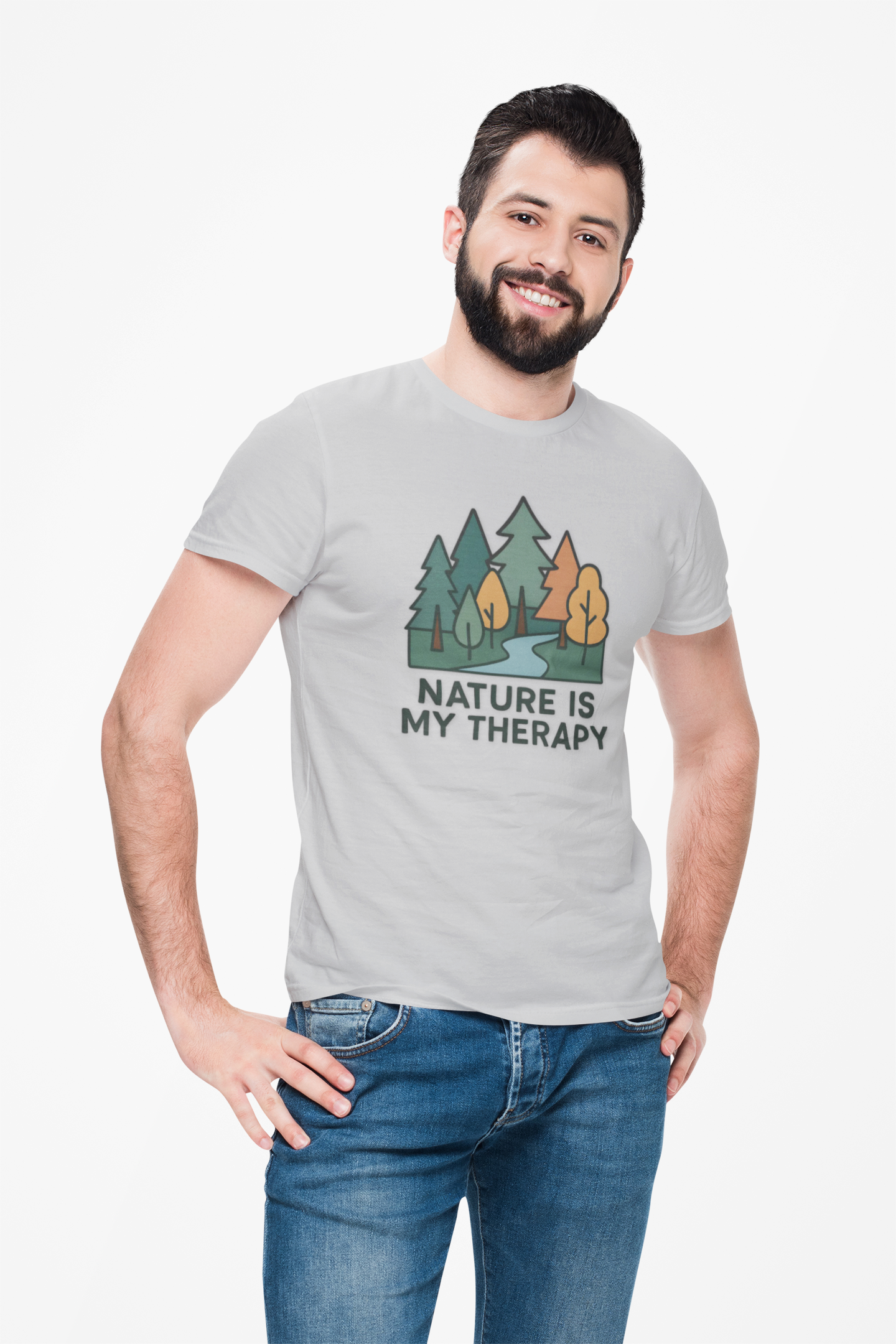Nature Is My Therapy T-Shirt — Forest Camping Graphic Tee