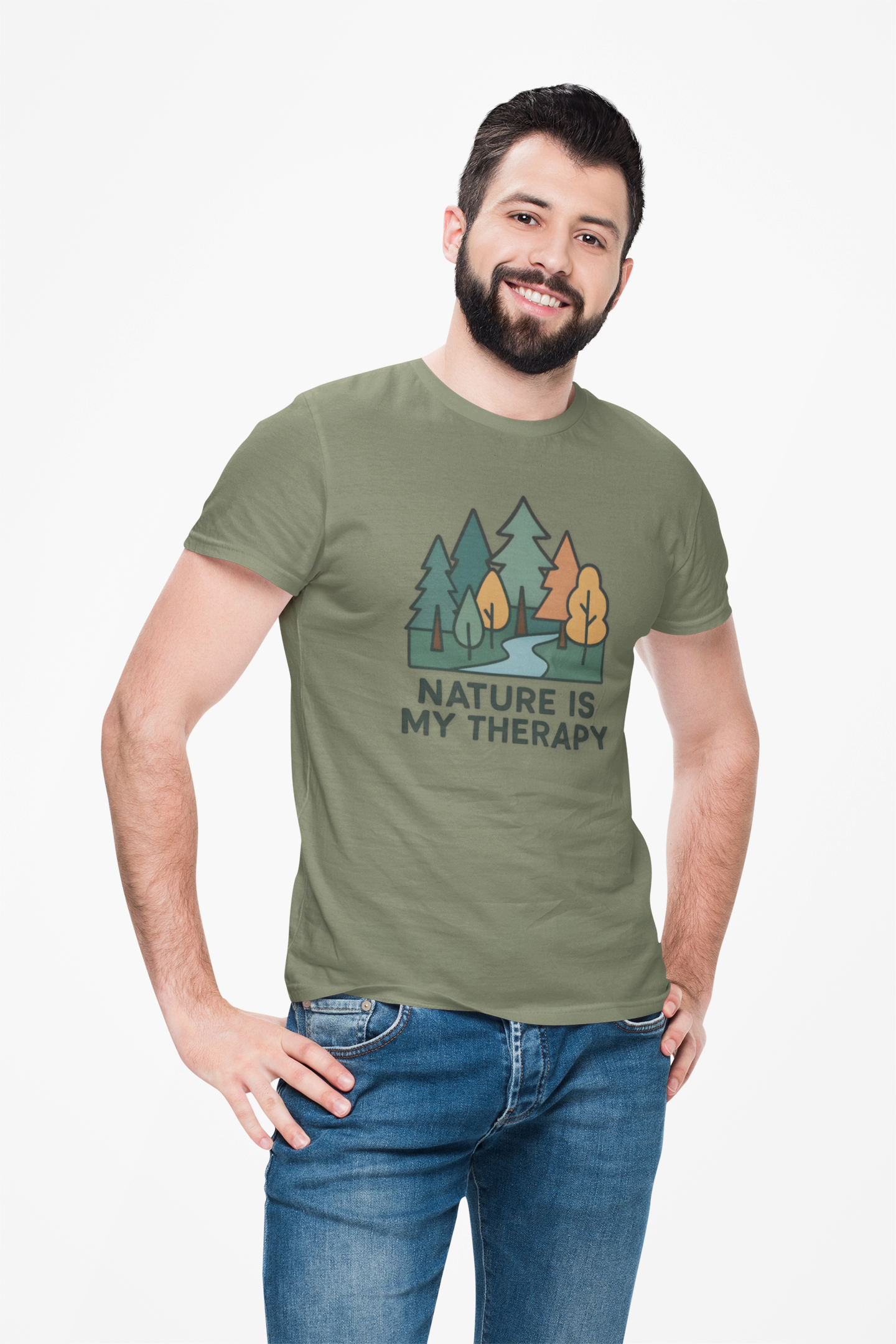 Nature Is My Therapy T-Shirt — Forest Camping Graphic Tee