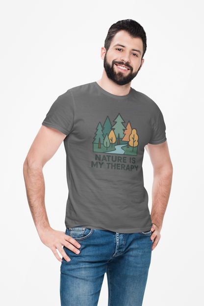 Nature Is My Therapy T-Shirt — Forest Camping Graphic Tee