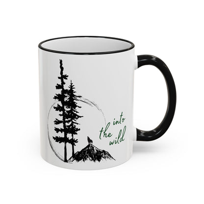 Adventure Coffee Mug — 'Get Out of Office' Forest Accent Rim & Handle Mug (11oz)
