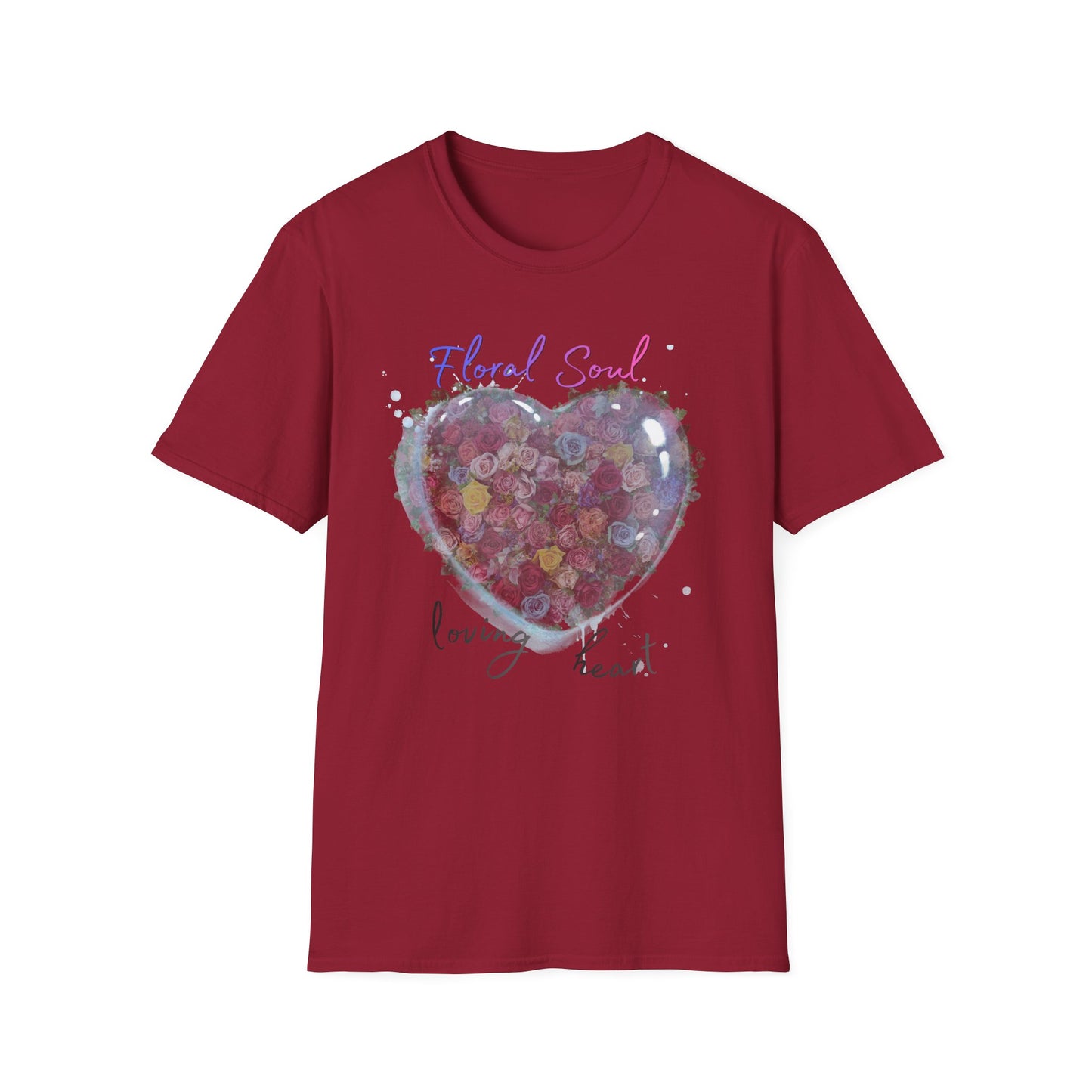 Floral Soul Loving Heart T-Shirt — Watercolor Heart Floral Tee for Women & Moms