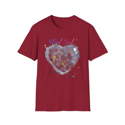 Floral Soul Loving Heart T-Shirt — Watercolor Heart Floral Tee for Women & Moms