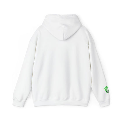 Hoodie — Green Floral Skull Chest & Sleeve Graphic