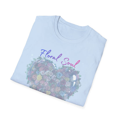 Floral Soul Loving Heart T-Shirt — Watercolor Heart Floral Tee for Women & Moms