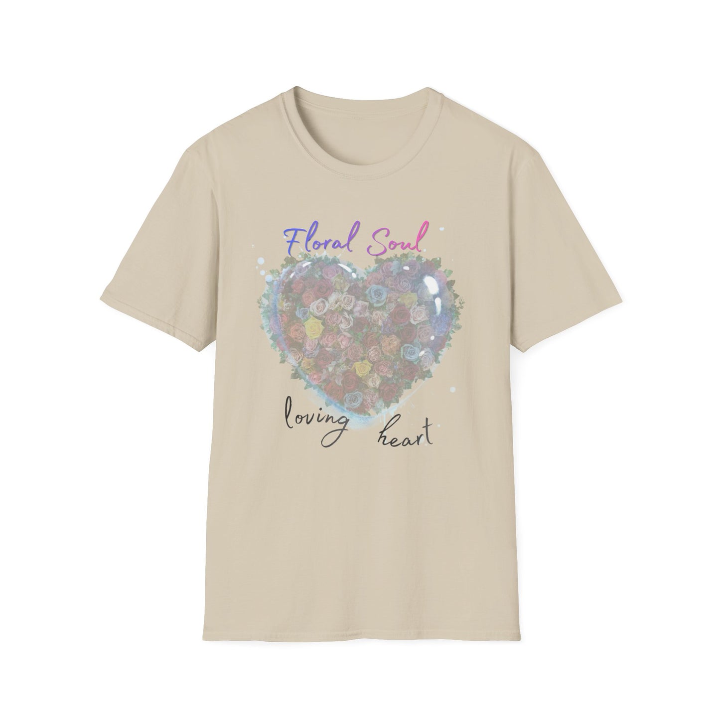 Floral Soul Loving Heart T-Shirt — Watercolor Heart Floral Tee for Women & Moms