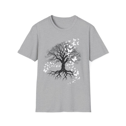 Butterfly Tree Graphic T‑Shirt — Nature Dreamscape Tee