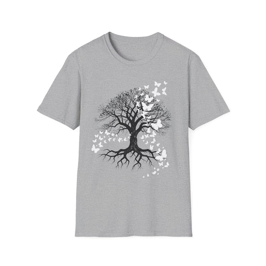 Butterfly Tree Graphic T‑Shirt — Nature Dreamscape Tee