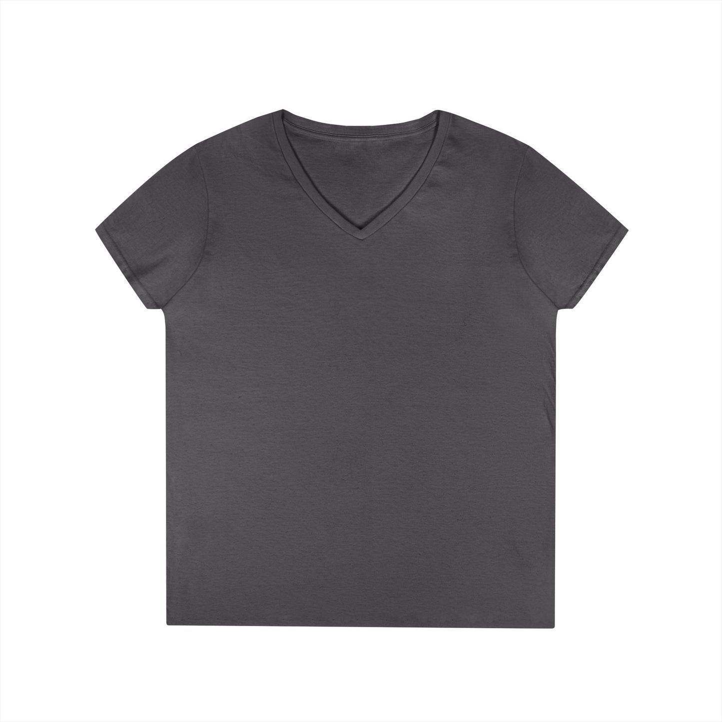 Ladies' V-Neck T-Shirt — Moonlit Lake Forest Graphic Tee