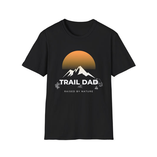 Trail Dad T-Shirt — Mountain Sunrise Hiking Tee for Outdoor Dads