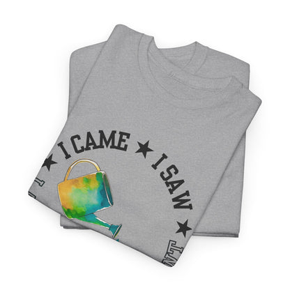 Gardening Tee — "I Came, I Saw, I Adopted another plant" Watercolor Kettle Plant Shirt