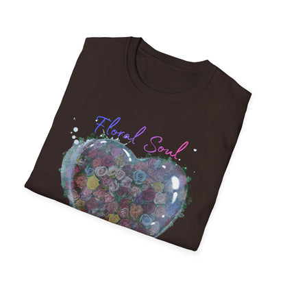 Floral Soul Loving Heart T-Shirt — Watercolor Heart Floral Tee for Women & Moms