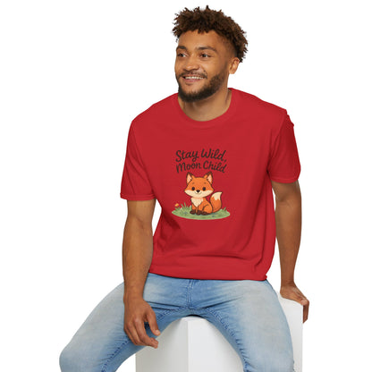 Fox T-Shirt — "Stay Wild, Moon Child" Cute Woodland Graphic Tee