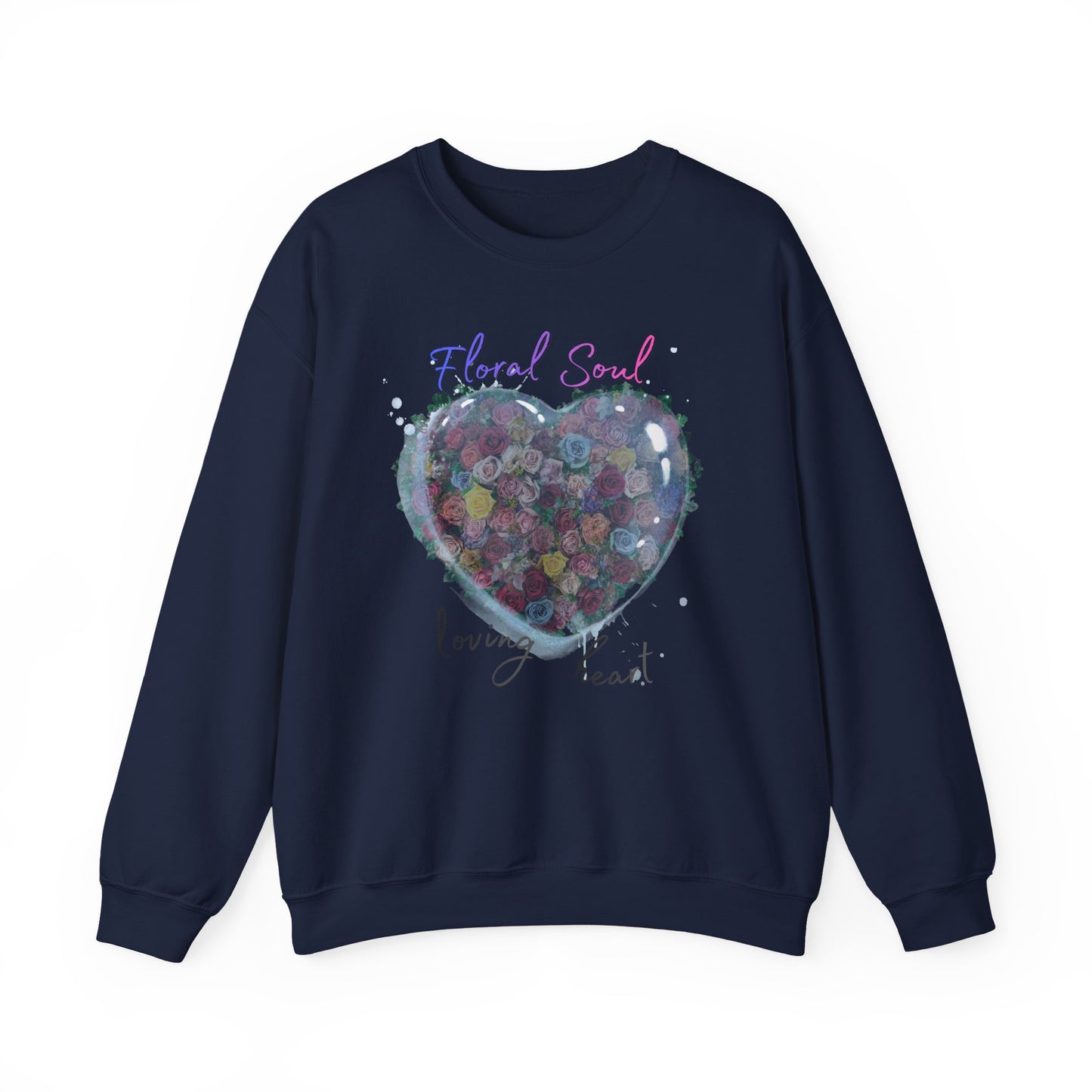 Floral Soul Heart Sweatshirt — 'Loving Heart' Pastel Floral Crewneck