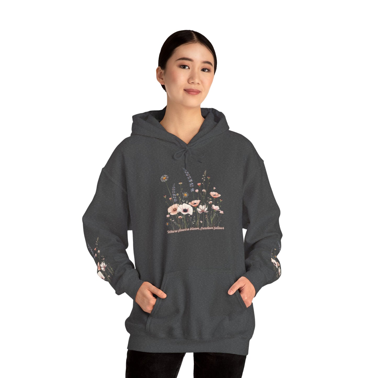 Floral Meadow Hoodie — Soft Pastel Wildflower Garden Pullover