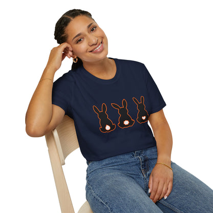 Bunny Trio Silhouette T-Shirt — Cute Easter Rabbit Graphic Tee
