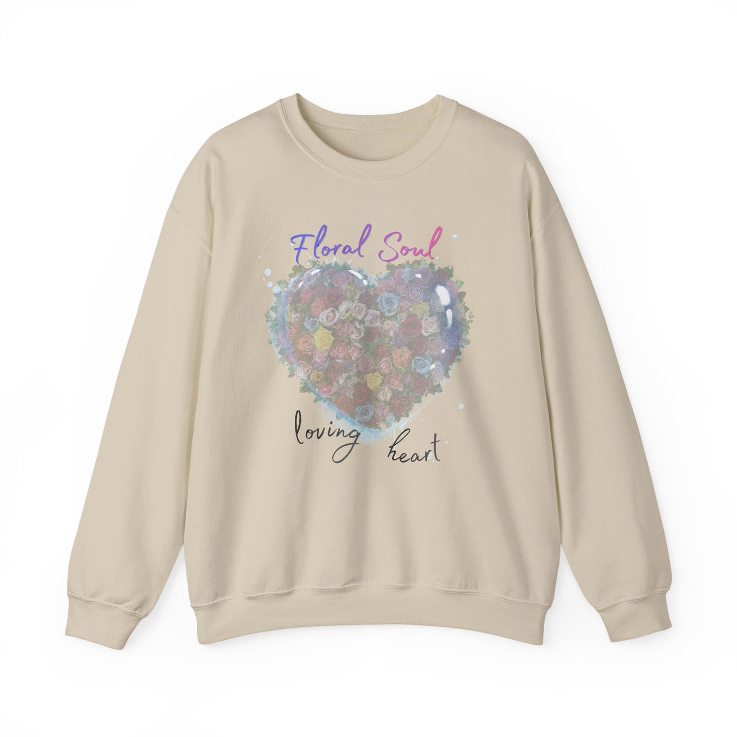 Floral Soul Heart Sweatshirt — 'Loving Heart' Pastel Floral Crewneck
