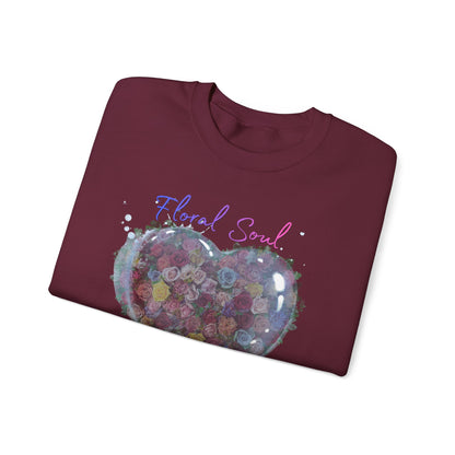 Floral Soul Heart Sweatshirt — 'Loving Heart' Pastel Floral Crewneck