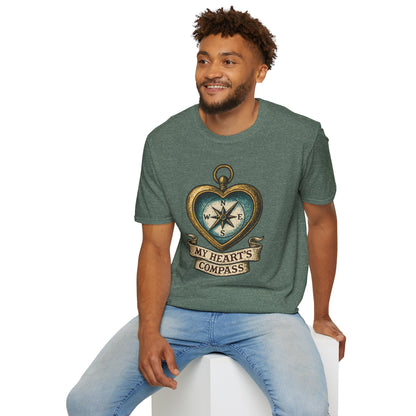 Heart Compass Design “My Heart's Compass” | Romantic Adventure Tee