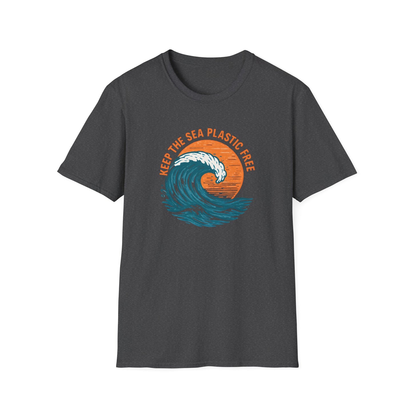 Keep the Sea Plastic Free Vintage Wave - Eco-Conscious Ocean Conservation Tee