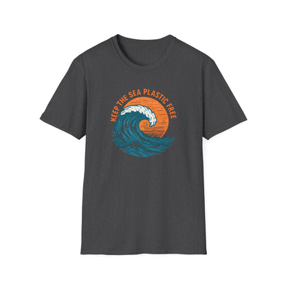 Keep the Sea Plastic Free Vintage Wave - Eco-Conscious Ocean Conservation Tee
