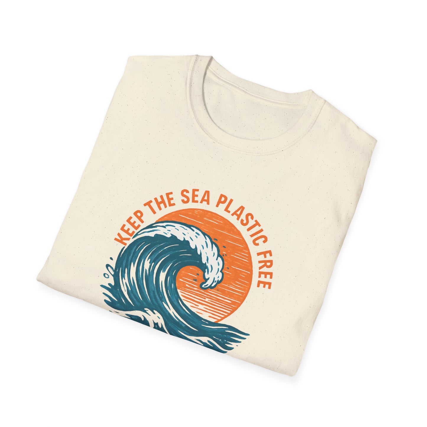 Keep the Sea Plastic Free Vintage Wave - Eco-Conscious Ocean Conservation Tee