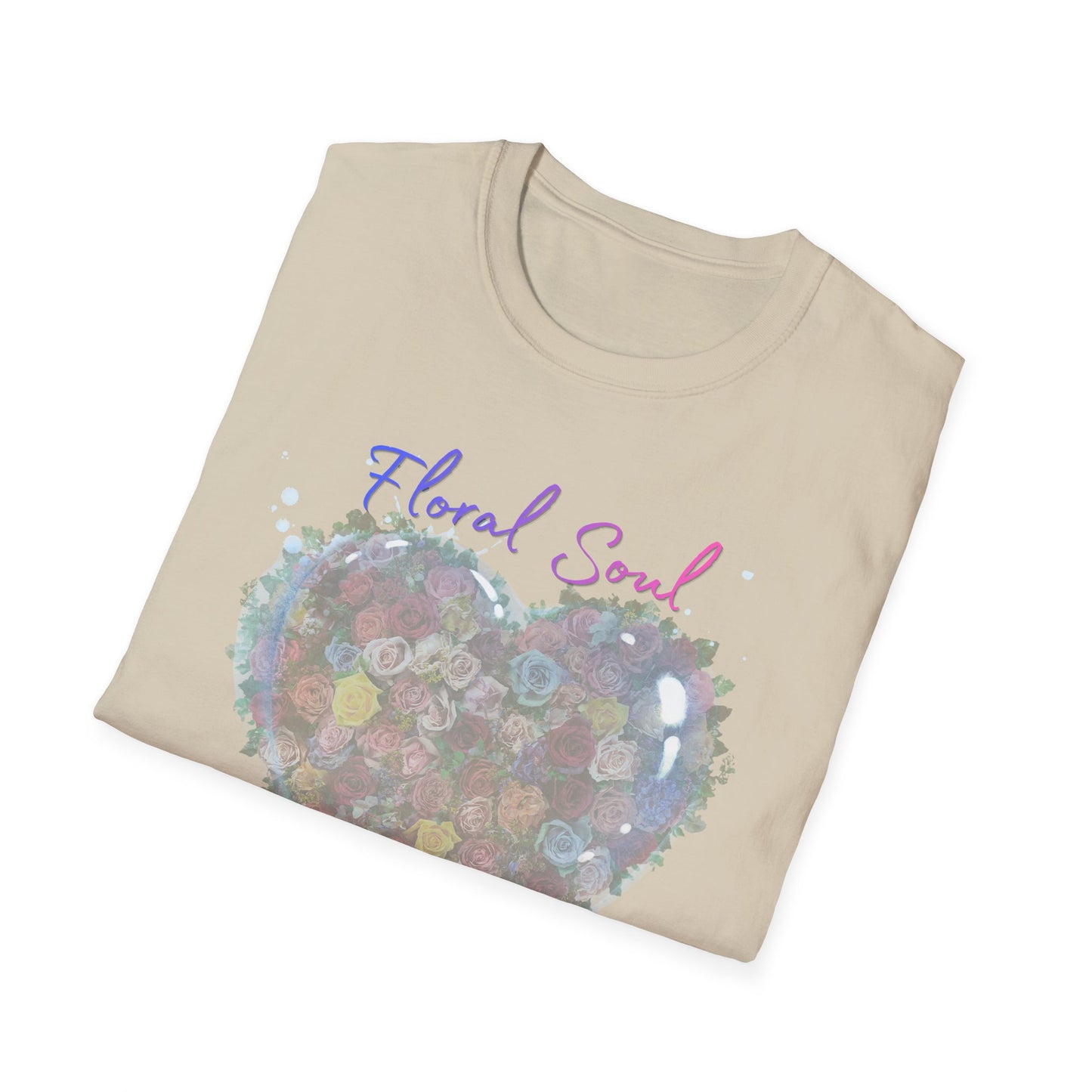 Floral Soul Loving Heart T-Shirt — Watercolor Heart Floral Tee for Women & Moms