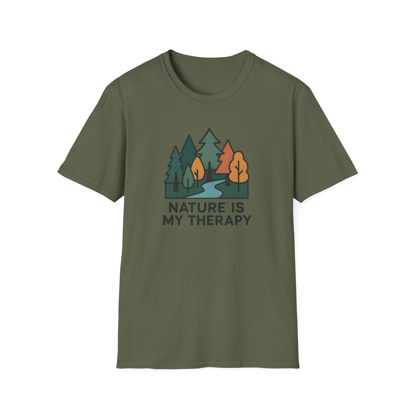 Nature Is My Therapy T-Shirt — Forest Camping Graphic Tee