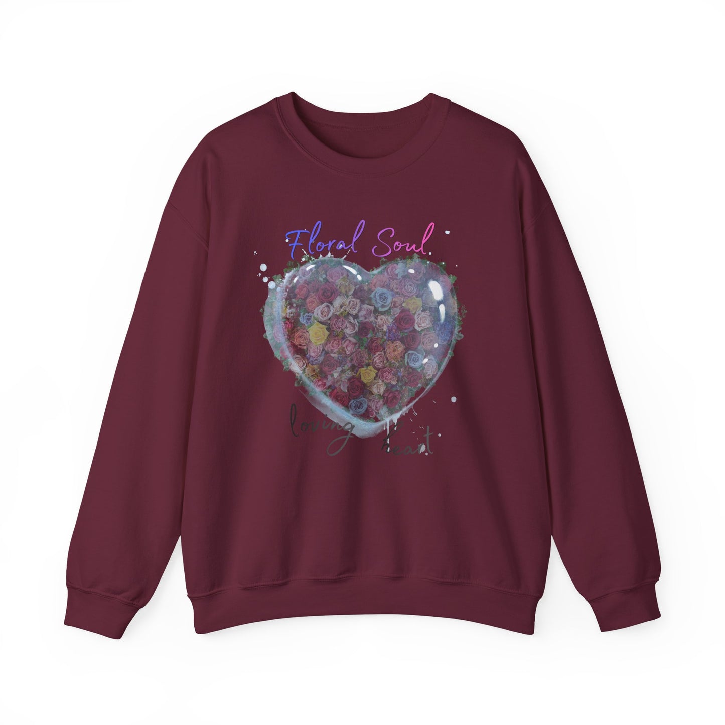 Floral Soul Heart Sweatshirt — 'Loving Heart' Pastel Floral Crewneck