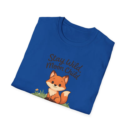 Fox T-Shirt — "Stay Wild, Moon Child" Cute Woodland Graphic Tee