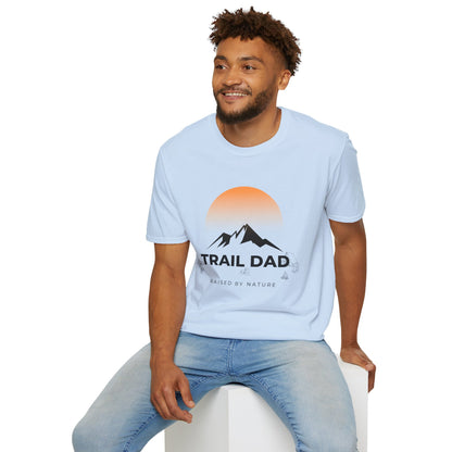Trail Dad T-Shirt — Mountain Sunrise Hiking Tee for Outdoor Dads
