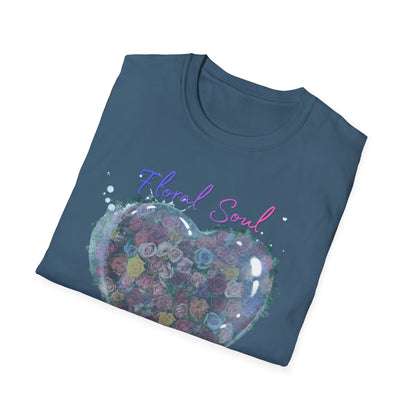 Floral Soul Loving Heart T-Shirt — Watercolor Heart Floral Tee for Women & Moms