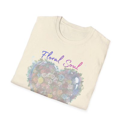 Floral Soul Loving Heart T-Shirt — Watercolor Heart Floral Tee for Women & Moms