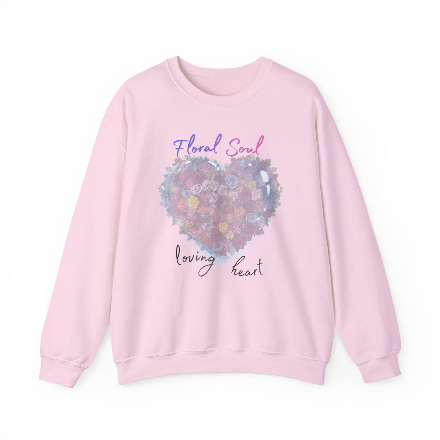 Floral Soul Heart Sweatshirt — 'Loving Heart' Pastel Floral Crewneck