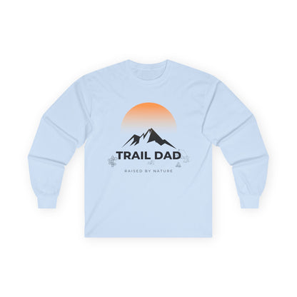 Trail Dad Long Sleeve Tee — Sunset Mountain Hiking Shirt