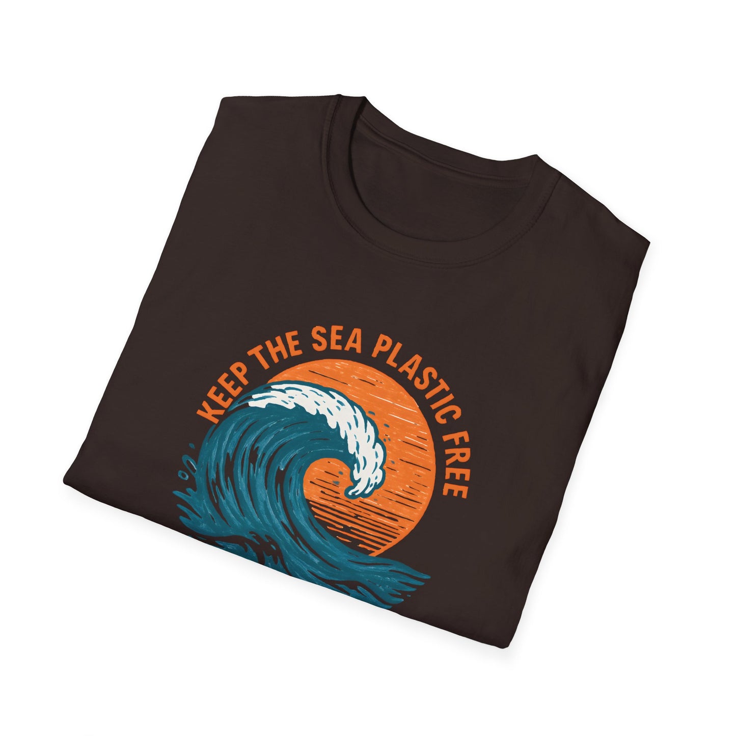 Keep the Sea Plastic Free Vintage Wave - Eco-Conscious Ocean Conservation Tee