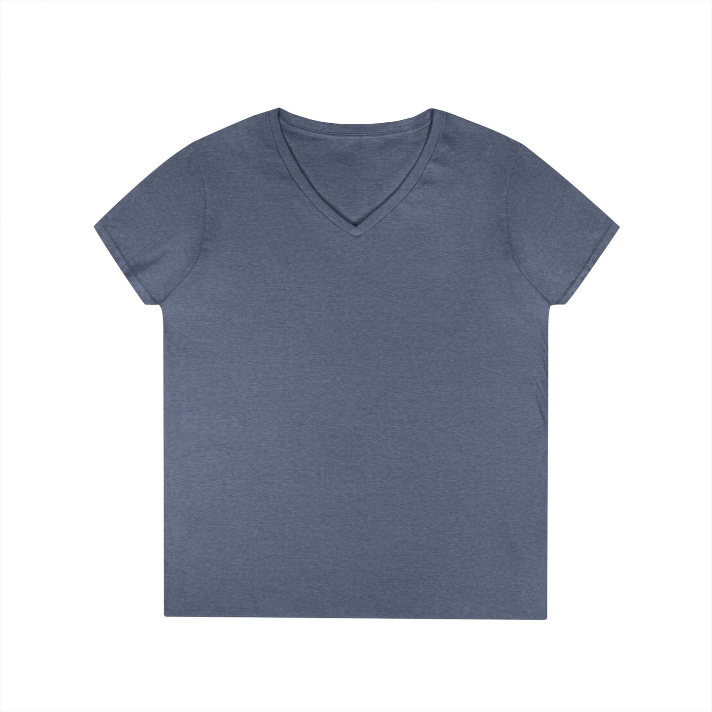 Ladies' V-Neck T-Shirt — Moonlit Lake Forest Graphic Tee
