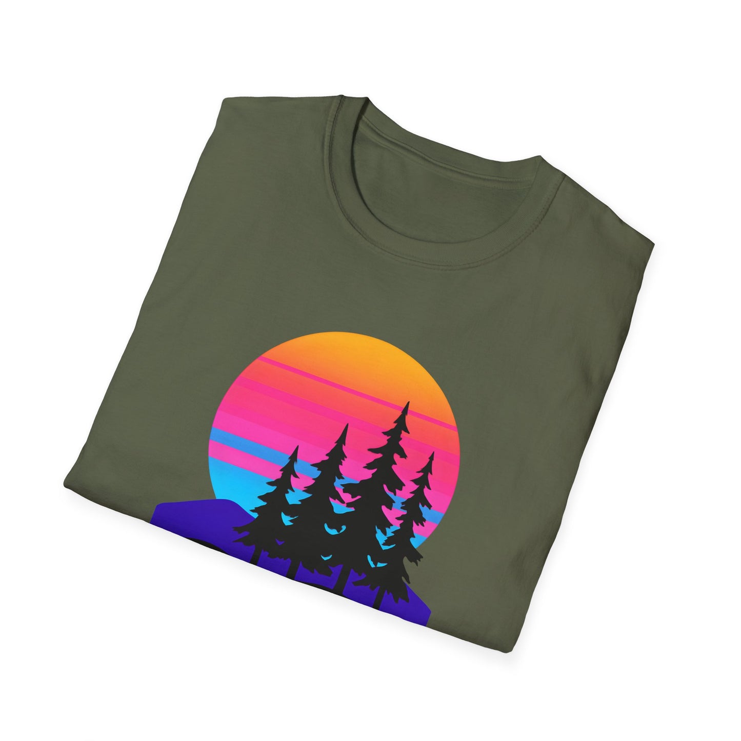 Sunset Pines T-Shirt — Retro Mountain Sunset Graphic Tee