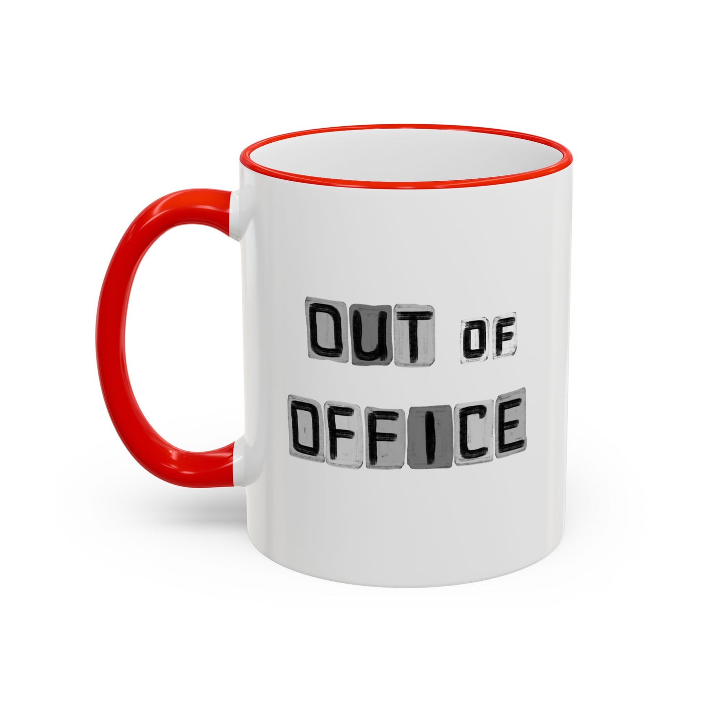 Adventure Coffee Mug — 'Get Out of Office' Forest Accent Rim & Handle Mug (11oz)