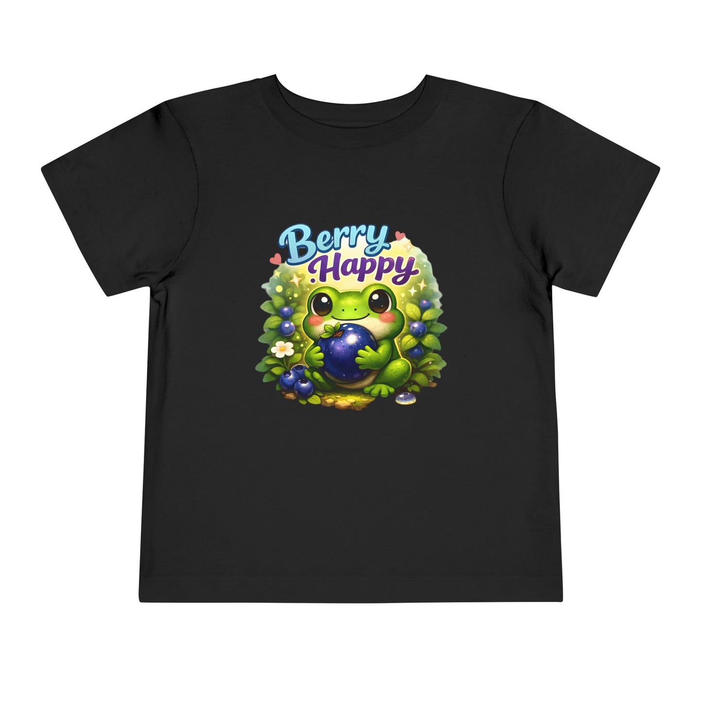 Berry Happy Frog Toddler Tee — Cute Blueberry Frog Kids T-Shirt