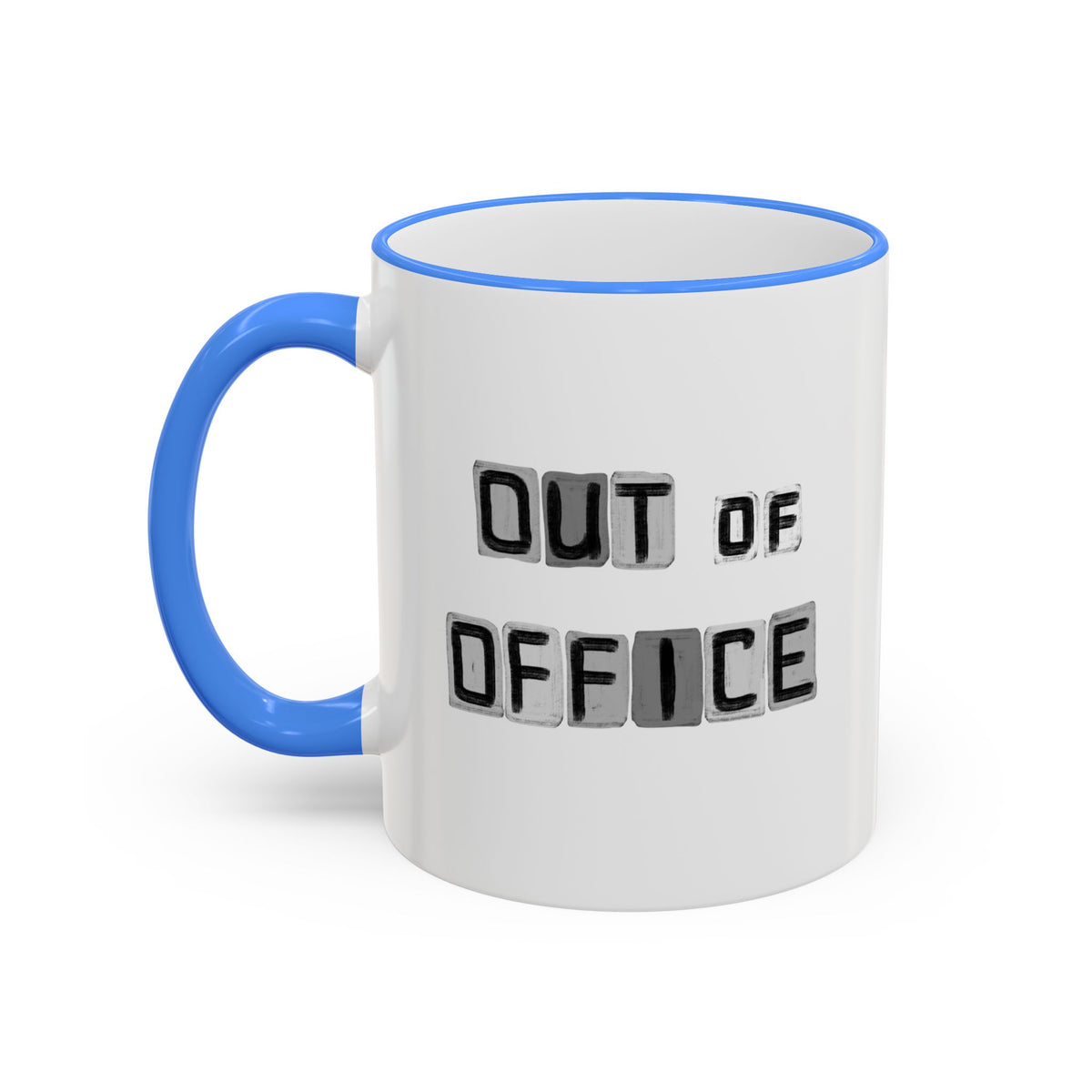 Adventure Coffee Mug — 'Get Out of Office' Forest Accent Rim & Handle Mug (11oz)