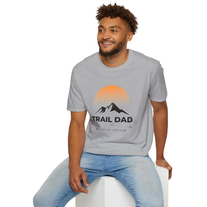 Trail Dad T-Shirt — Mountain Sunrise Hiking Tee for Outdoor Dads