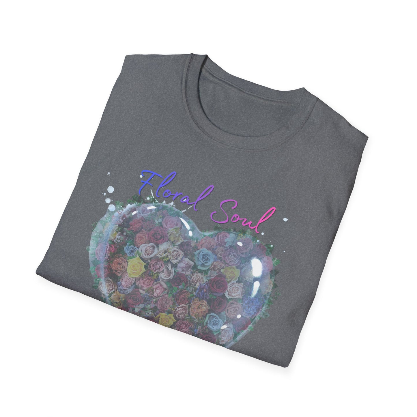 Floral Soul Loving Heart T-Shirt — Watercolor Heart Floral Tee for Women & Moms