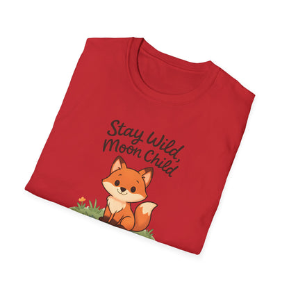 Fox T-Shirt — "Stay Wild, Moon Child" Cute Woodland Graphic Tee