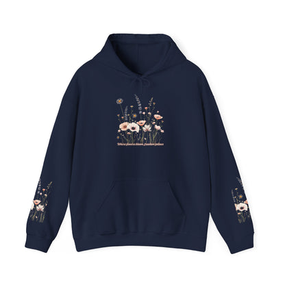 Floral Meadow Hoodie — Soft Pastel Wildflower Garden Pullover