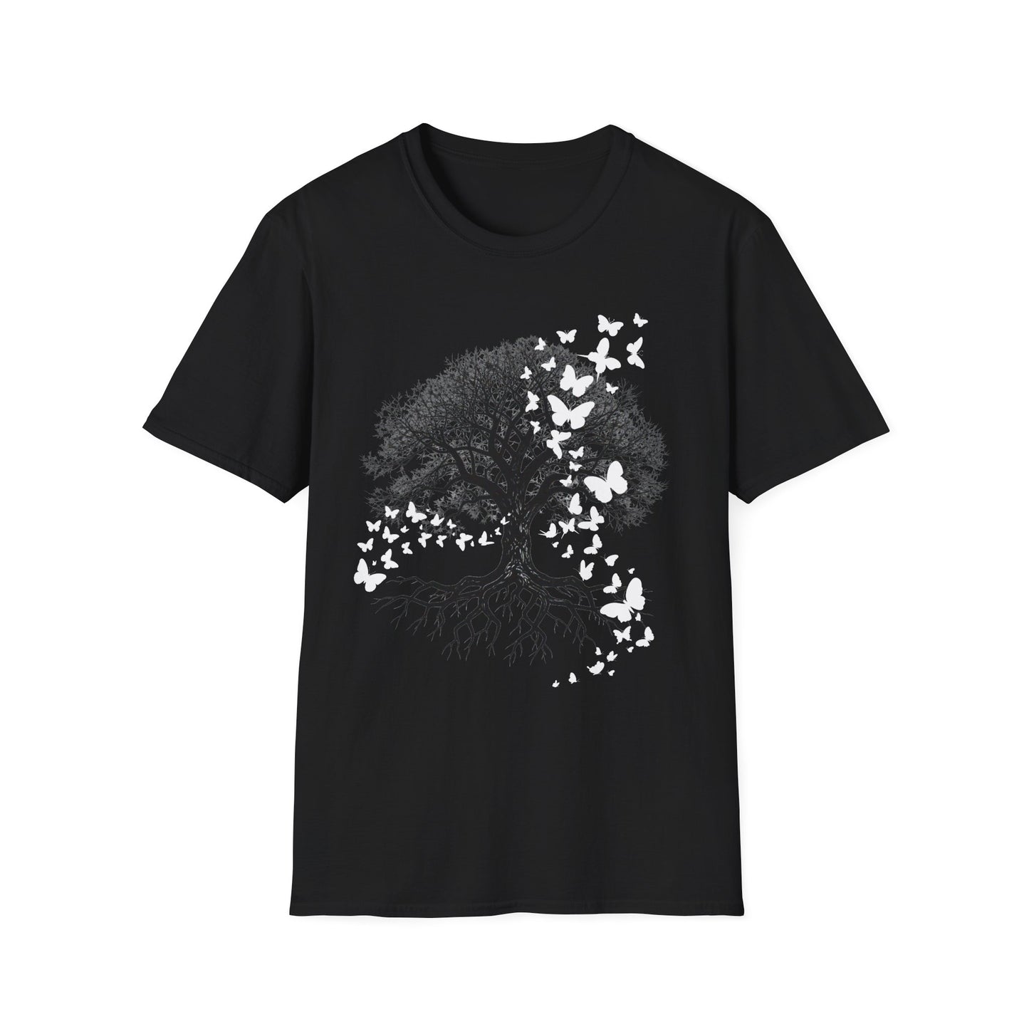 Butterfly Tree Graphic T‑Shirt — Nature Dreamscape Tee